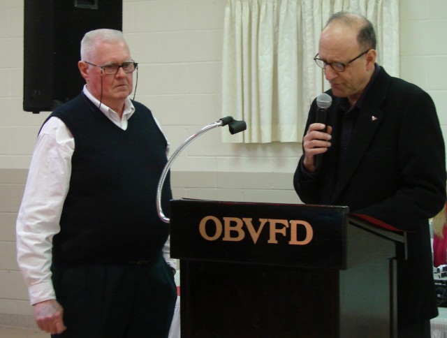 Anne Arundel County Executive John Leopold and OBVFD company treasurer John Wenzel