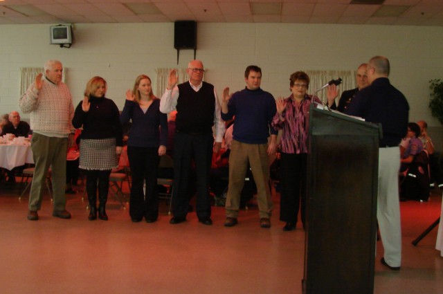 The 2009 Administrative Board gets sworn into office by County Volunteer Association President Craig Harmon
